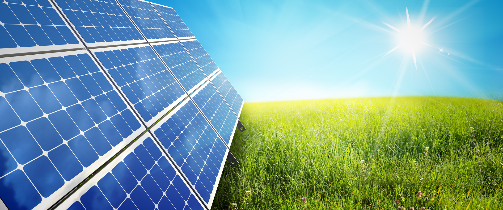 landscape with solar panel